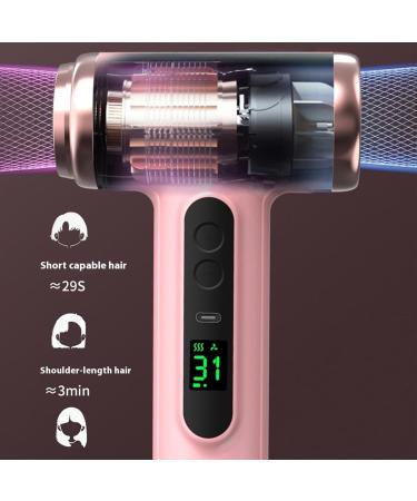 Hair Dryer with Diffuser Powerful Ionic Blow Dryer with 20W Plug for Fast Drying Travel Hair Blow Dryer Portable Rechargeable USB Cordless Hair Dryer for Home Dormitory (US) US Pinks - Buy Online on SooperMarket.com