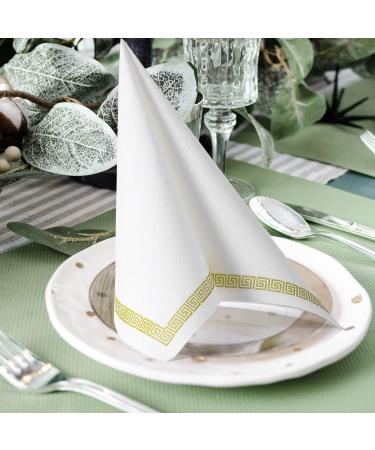LEKOCH 50 PCs Premium Airlaid Napkins - Elegant White Design 40x40cm - High-Quality Disposable Napkins for Weddings & Events - Buy Online on SooperMarket.com