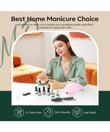 Modelones 28 Colors Gel Nail Kit with 48W Nail Lamp - DIY Home Nail Curing Set for Women in Orange Red - Buy Online on SooperMarket.com