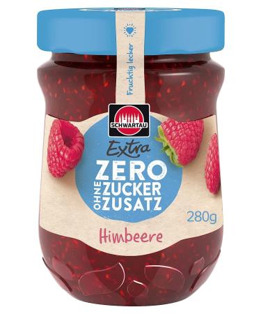Schwartau Extra Zero Raspberry fruit spread with no added sugar 12 kcal per 25g 280g