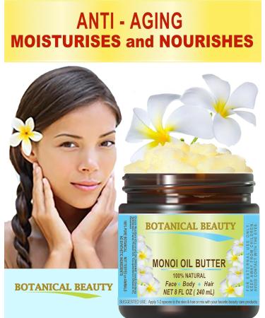 Botanical Beauty MONOI OIL BUTTER - Pure Natural Virgin Unrefined RAW 4 Fl. Oz. for Face Skin Body Hair & Nails | International Shipping - Buy Online on SooperMarket.com