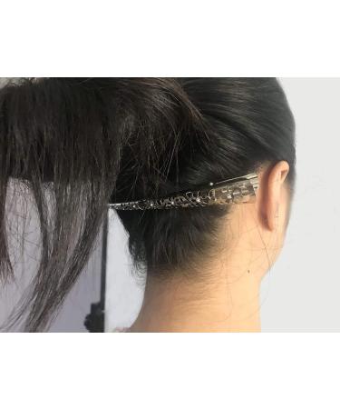 Silver Flower-Shaped Duck Bill Clips (Pack of 4) - Large Size 5.1 Length - Teeth-Free Design - Buy Online on SooperMarket.com