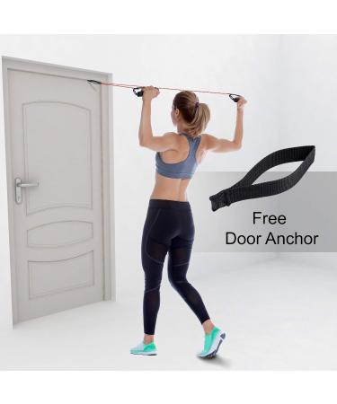 Resistance Band with Handles + Free Door Anchor & Workout Guide | Medium Resistance Tubes for Men and Women - Buy Online on SooperMarket.com