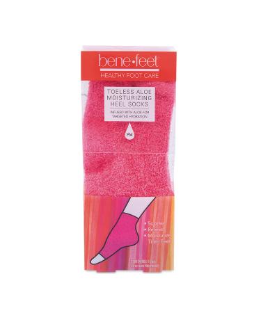 Benefeet Toeless Aloe Moisturizing Heel Socks - Effective Overnight Foot Rejuvenation Targeted Hydration to Soften Dry Cracked Skin Infused w/ Coconut Oil Aloe + Jojoba Seed Oil 1 Pair (1 Pack)