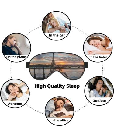Eiffel Tower Bike Sleep Mask - Adjustable Breathable Eye Mask for Ultimate Comfort - Fashionable Travel Accessory - Buy Online on SooperMarket.com