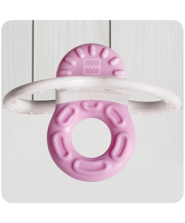 Mam Bite & Relax Phase 1 Mini Bite Ring - Toothing Aid for Babies 2+ Months - Lightweight Light Pink Biting Ring - Buy Online on SooperMarket.com