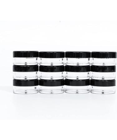 60pcs Black Empty Plastic Cosmetic Sample Containers - Small Jars for Makeup, Eye Shadow, Cream & More - Buy Online on SooperMarket.com