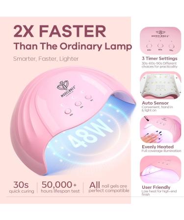 Modelones Gel Nail Polish Kit with U V Light 48W Nail Dryer Lamp Pink Brown Nude Gel Nail Polish Set Soak Off Base and Top Coat Nail Tools French Manicure Design Nail Art Starter Kit Mother's Day Gift for Women - Buy Online on SooperMarket.com