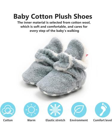 TMEOG Baby Booties | Infant Winter Slippers | Newborn First Walking Shoes | Boys Girls 0-18 Months | Light Grey Furry - Buy Online on SooperMarket.com