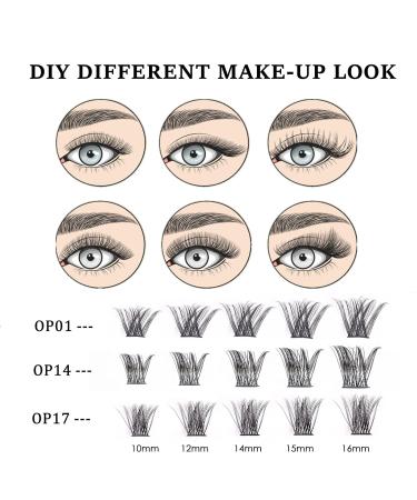 Buy 72 Individual False Eyelashes for DIY Volume Extensions - Reusable 10-16mm C/CC/D Curl | OP17 - Buy Online on SooperMarket.com