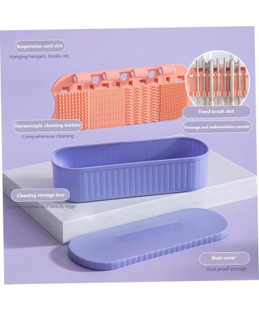 3-in-1 Makeup Brush Cleaner & Organizer with Cleaning Mat | Portable 8.7x3.5x2.2 inch Cosmetic Brush Holder for Effortless Cleaning & Drying - Buy Online on SooperMarket.com