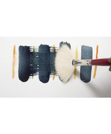 Silver Brush 5504S-6 Alpine White Goat Hair Brush - Size 6, Short Handle for Oil, Acrylic, and Watercolor - Buy Online on SooperMarket.com