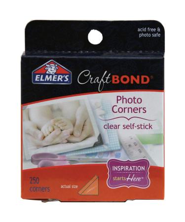 Elmer's CraftBond Photo Corners  250 Pieces  Clear