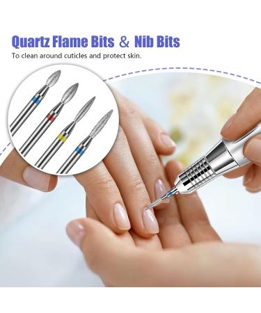 Depvko 20Pcs 3/32'' Ceramic Carbide Nail Drill Bits Set for Manicure Pedicure - Diamond Cuticle Remover & Nail Drill Accessories - Buy Online on SooperMarket.com