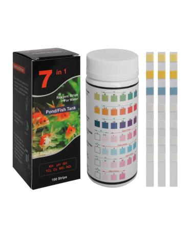7 In 1 aquarium test strip 100 pieces aquarium test set for fresh water pond fish water quality aquarium water test for testing hardness nitrite overall alkality carbonate free chlorine cl2 pH