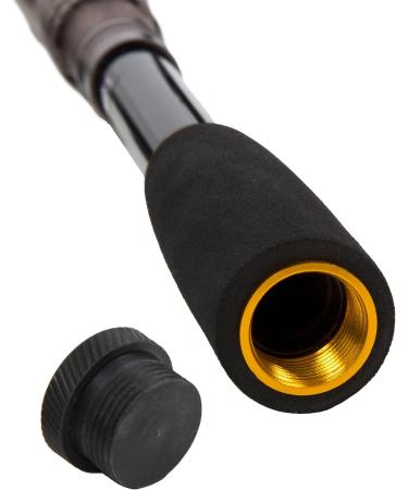 Wakeman Portable Fiberglass Fishing Rod with Size 20 Spinning Reel - Ideal Fishing Gear for Ponds, Lakes, and Rivers in Black - Buy Online on SooperMarket.com
