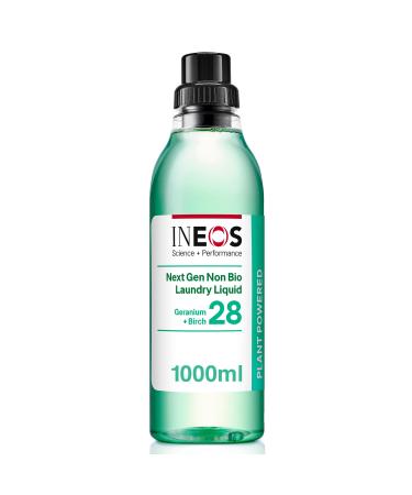 INEOS Next-Gen Non Bio Laundry Washing Liquid Detergent 33 Washes (1L) High Performance Stain Remover For Clothes Plant Powered For Sensitive Skin Geranium + Birch