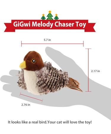 GiGwi Interactive Cat Feather Toy with Melody Chaser and Squeaky Bird - Plush Toys for Indoor Cats - Buy Online on SooperMarket.com