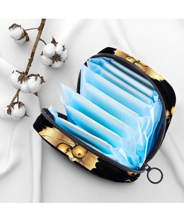 MUOOUM Sanitary Napkin Storage Bag - Golden Christmas Holly Berry Design - Menstrual Cup Pouch - Portable Menstrual Pads Storage Bag - Feminine Menstruation First Period Bag for Teen Girls & Women - Buy Online on SooperMarket.com