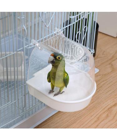 POPETPOP Covered Bird Bath for Small Birds - Ideal for Canaries, Budgies, and Parrots - White - Buy Online on SooperMarket.com