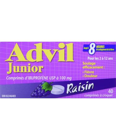 Junior Strength Advil Grape (40 ct) Chewable Tablets for Pain & Fever Relief - Buy Online on SooperMarket.com