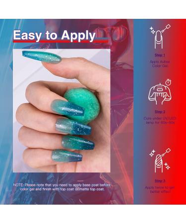 6-Piece AUBSS Colour Changing Gel Nail Polish Set - Thermal Mood Chameleon Soak Off UV Gel Nail Kit - Perfect Home DIY Gift for Women - Buy Online on SooperMarket.com