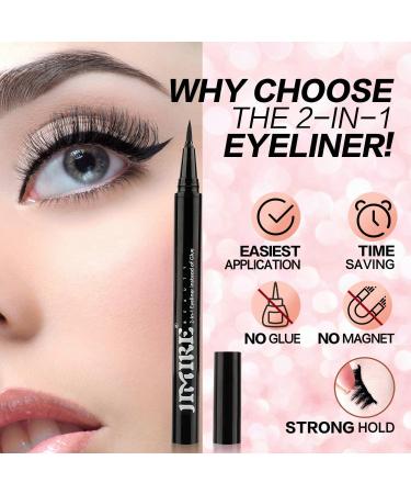 JIMIRE 2-in-1 Magic Eyeliner for False Eyelashes - Easy Application, Extra Strong Hold - No Glue or Magnet Needed - Buy Online on SooperMarket.com