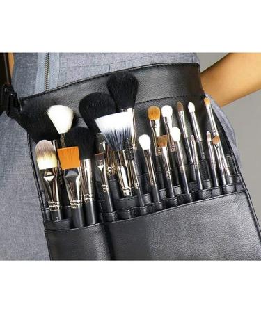 1pc Pu Leather Makeup Brush Waist Bag Portable Cosmetic Brush Holder Organizer with Artists Belt Strap (unfolding) - Buy Online on SooperMarket.com
