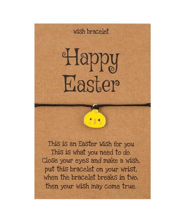 OralGos Happy Easter Bracelet Alloy Rabbit Pendant Wax Rope Braided Adjustable Bracelet 5