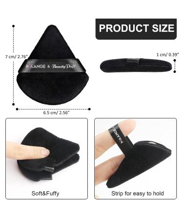 MAANGE 6 Pcs Triangle Makeup Puff Set for Loose Powder - Soft Face Body Foundation Puffs - Triangular Design for Contouring - 3 Black + 3 White - Buy Online on SooperMarket.com