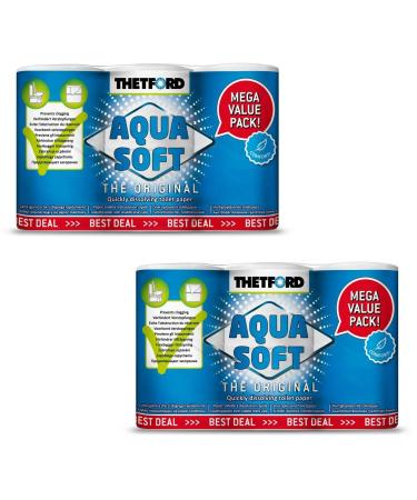 Thetford Aqua Soft 3-pack 12 rolls chemical toilet paper motorhome multi-coloured