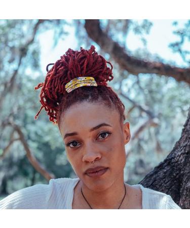 Spiral Lock Hair Tie Dreadlock Accessories for Women and Men - Colorful Iron Wire Ponytail Holders for Long Dreads and Thick Curly Hair - Includes Bag (Colored Fragmentary Flower) - Buy Online on SooperMarket.com