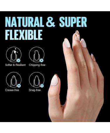 TOMICCA Short Almond Nail Tips - 240Pcs Half Matte Soft Gel & Acrylic Pre-Shaped Full Cover Nails for Nail Extensions - 12 Sizes Available - Buy Online on SooperMarket.com