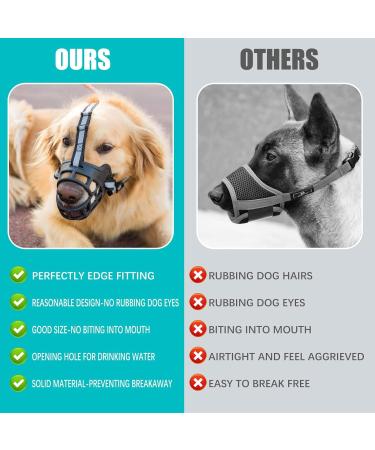 Dog Muzzle for Large Breed Adjustable Dogs Muzzles for Xl Bully Breathable Basket Muzzle with Reflective Strip to Prevent Biting Barking Chewing (X-Large) XLarge - Buy Online on SooperMarket.com