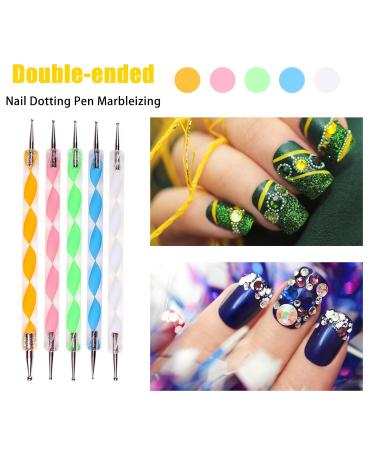 HanyoSheng Acrylic Nail Brush Set - 15 Brushes & 5 Dotting Tools for Gel Nail Art & Detailing - Buy Online on SooperMarket.com