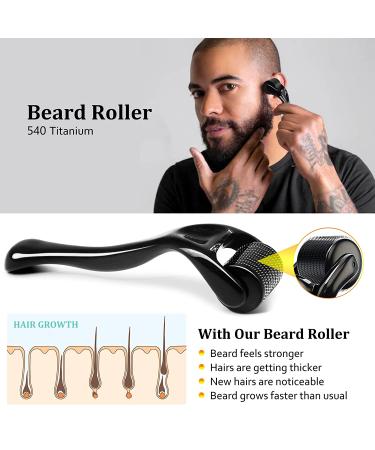 Beard Growth Kit with Derma Roller, Oil, Balm, Comb - Perfect Gift for Men - Fathers Gifts for Dad - Buy Online on SooperMarket.com