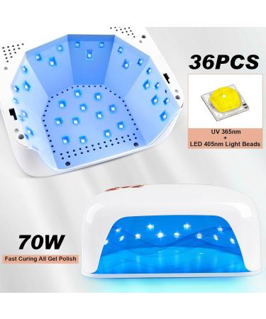 Linssy 72W UV LED Nail Lamp for Gel Nails - Professional Nail Lamp with 4 Timer Settings and LCD Display - Buy Online on SooperMarket.com
