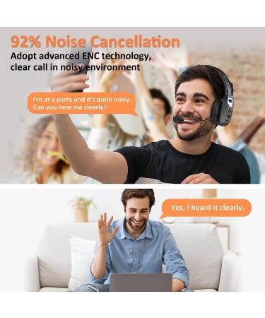 LEVN Bluetooth Headset with AI Noise Cancelling & Mute Button | 60 Hrs Working Time | Trucker Wireless Headphones | Ideal for Home Office & Remote Work - Buy Online on SooperMarket.com