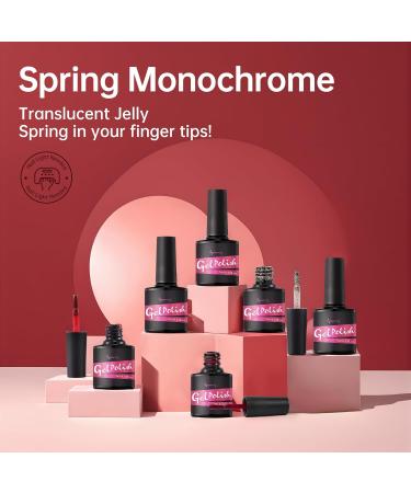 Beauty7 UV Nail Polish Set 6 Colours 7 ml Manicure Gift for Beginners Nail Art Salon DIY Gel Polish Shellac Nail Polish UV Gel Set for Nail Design Ruby Rose - Buy Online on SooperMarket.com