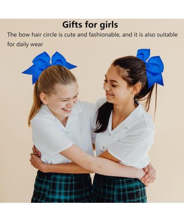 Niuhong Hair Tie - 4 Pieces Bow Hair Loops Large Colorful Bows Cheerleading Girls Accessory Blue (20.3 cm) - Buy Online on SooperMarket.com