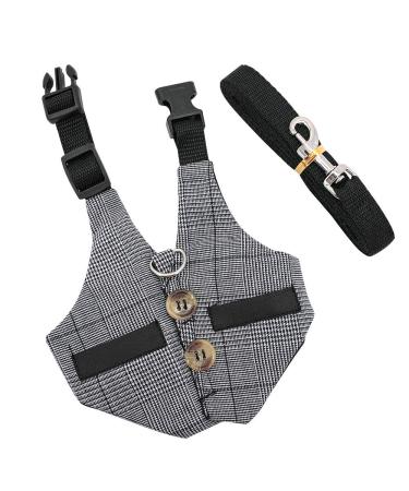 Rabbit Harness Multipurpose Adjustable Soft Pet Rabbit Walking Harness Leash Lead Gentlemanly Style Bunny Vest for Small Animal (M)