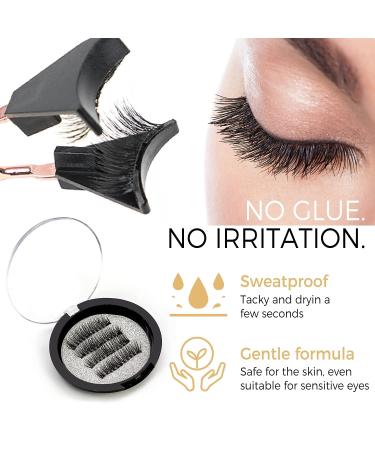3D Dual Magnetic Eyelashes Set - No Glue Needed, Reusable False Lashes with Applicator for Natural Look (8 PCs) - Buy Online on SooperMarket.com
