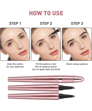 Microblading Eyebrow Pencil Kaluofan Microblading Eyebrow Pen Eyebrow Pencil Microblading Long-lasting Waterproof Creat Natural and Unique Makeup Look(Dark Brown+Gray) Gray+dark Brown - Buy Online on SooperMarket.com