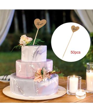 harayaa 50Pcs Rustic Kraft Paper Cupcake Topper Heart Cupcake Picks Sweet Love Theme Birthday Cake Decoration for Party Love - Buy Online on SooperMarket.com