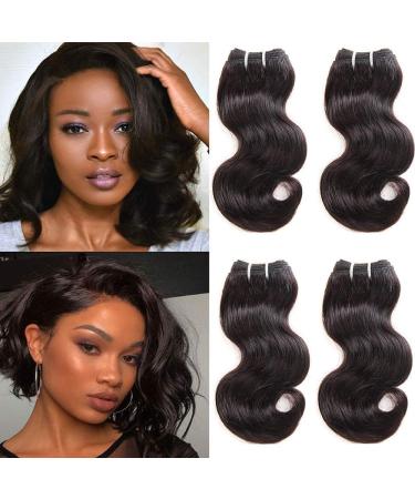 Tnice 8a Grade Brazilian Body Wave 50g Hair 4 Bundle 100% unprocecious virgin brazilian human hair body weaven hair extensions nature black color (8 8 8inch)