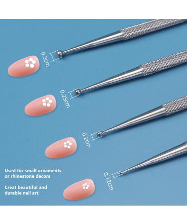 Nail Art Dotting Pen 8PCS 2 Way Dotting Pen Tool Metal Dotting Pen Nail Polish Colouring Pen Double Ended Nail Art Dotting Pen for Home DIY Salon Use - Buy Online on SooperMarket.com