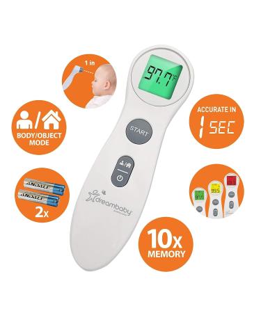 Dreambaby Touchless Infrared Forehead Thermometer - Non Contact Digital Fever Scanner for Baby and Adults - Model L341 - Buy Online on SooperMarket.com