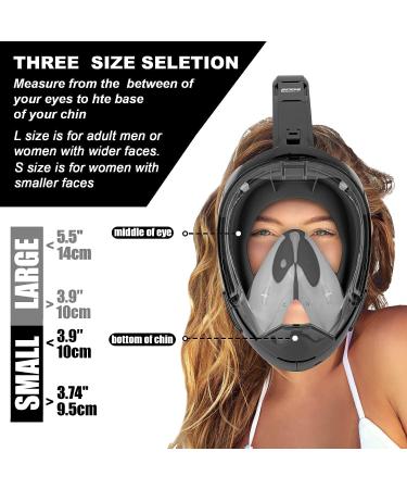 Panoramic Snorkel Mask for Adults - Full Face Swim & Dive Mask - Black, Large-X-Large - Buy Online on SooperMarket.com