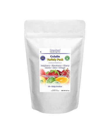 GramZero Variety (Raspberry, Strawberry, Cherry, Lemon, Lime, Orange) Sugar Free Gelatin Mix 12-Pack, Low Carb Dessert, Stevia Sweetened