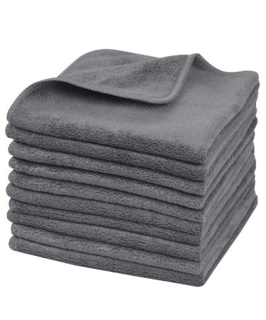 Sinland microfiber facial towels quickly drying absorbent washcloth soft make-up remover cloths 30.5 x 30.5 cm 1 piece (10 pack) gray
